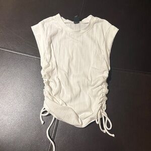 Wild Fable White Ribbed Sleeveless Top